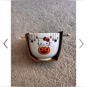 Hello Kitty Sanrio Halloween Kawaii Ramen Bowel Ceramic Bowel with Chopsticks